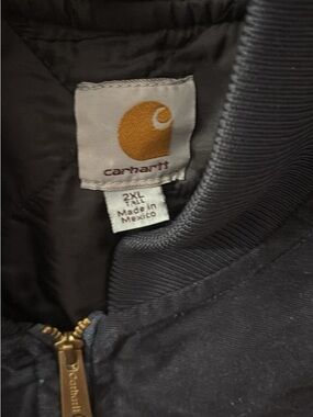 Carhartt Navy vest  with Gold Logo and Zipper